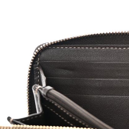 Gucci Monogram Margaux Calfskin Lovely Zip Around Wallet Beige Ebony Cocoa 8 of 9