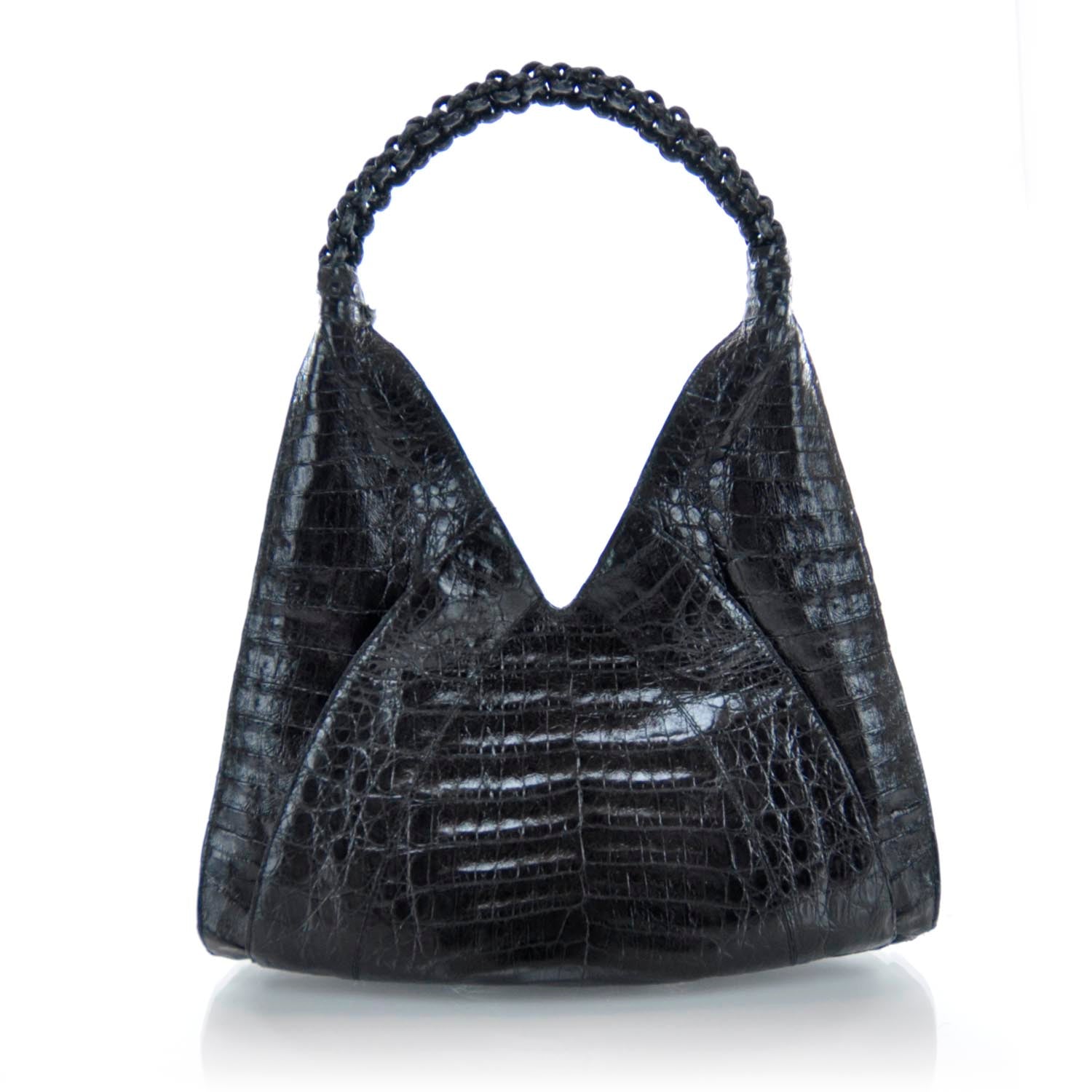 Nancy Gonzalez Crocodile Hobo Black 3 of 10