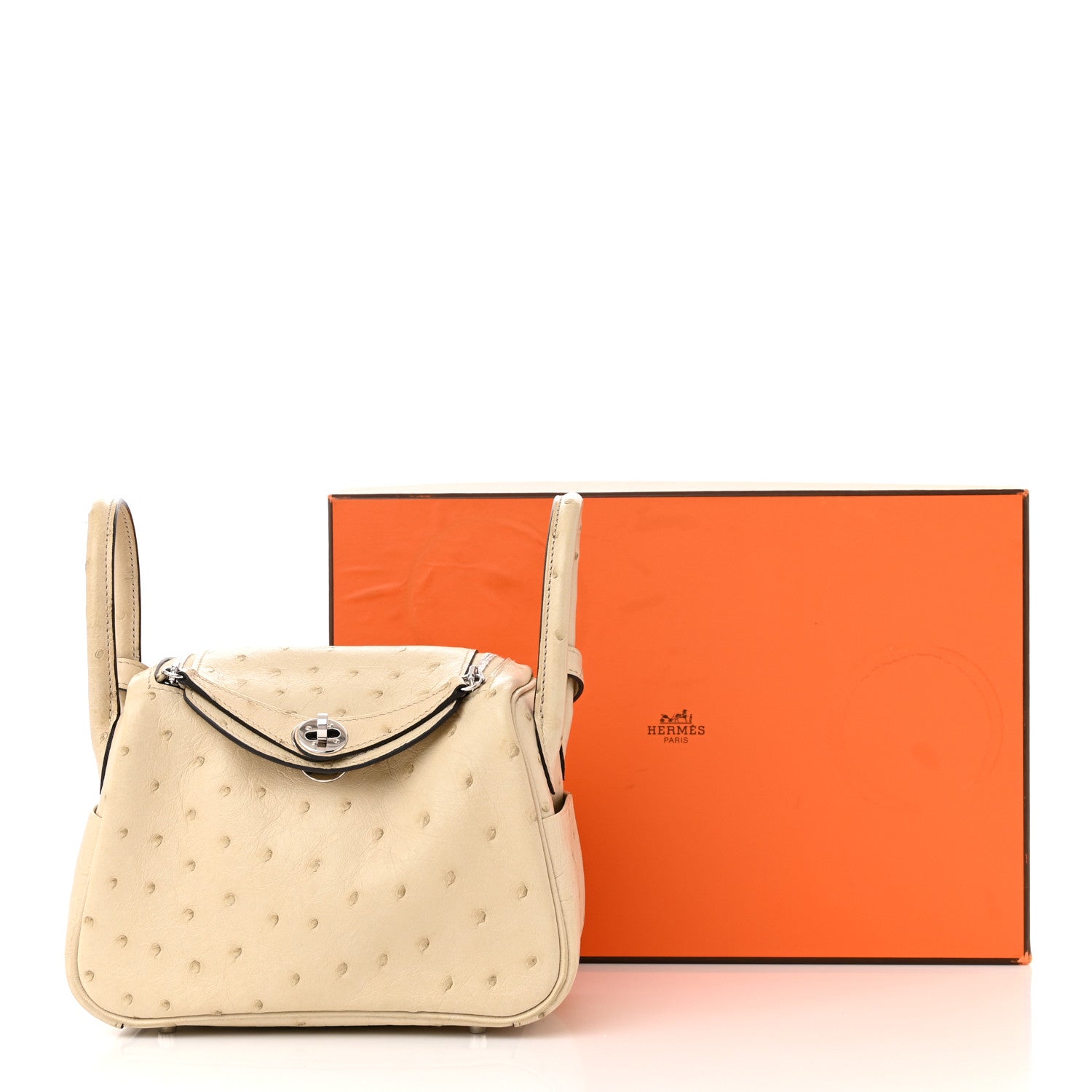 Hermes Ostrich Mini Lindy 20 Nata 11 of 11