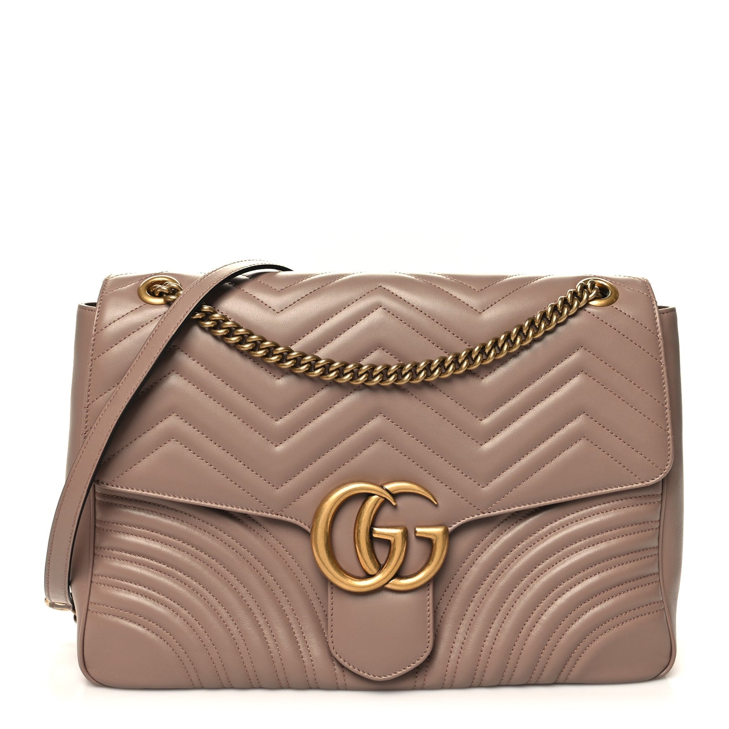 Calfskin Matelasse Large GG Marmont Shoulder Bag Porcelain Rose