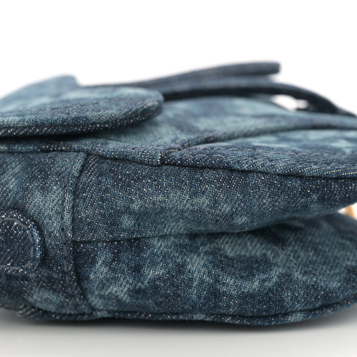 Denim Tie Dye Mini Saddle Bag Blue