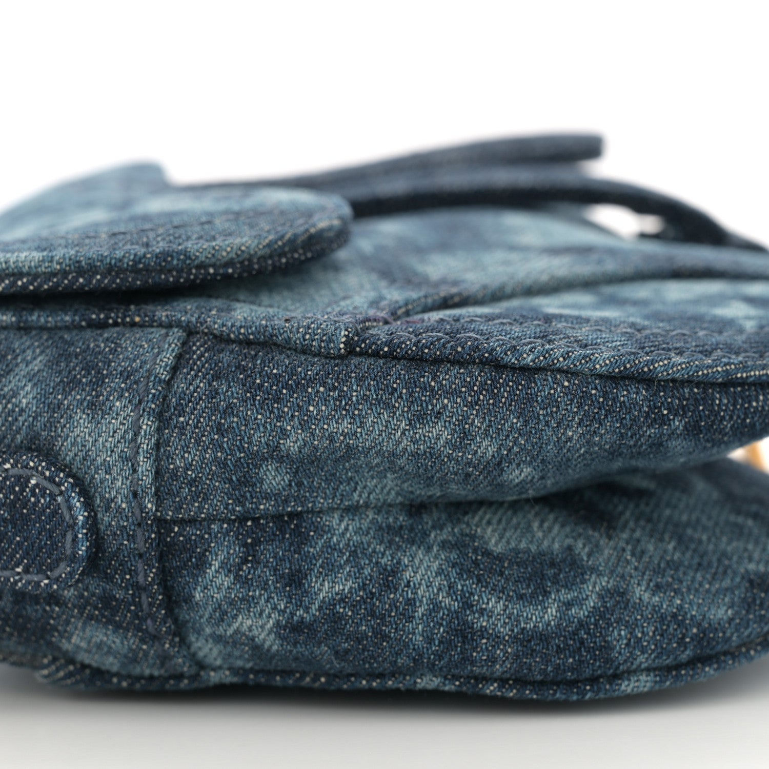 Christian Dior Denim Tie Dye Mini Saddle Bag Blue 8 of 10
