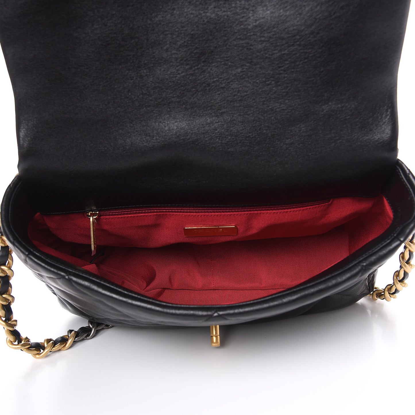 Lambskin Quilted Large 19 Flap Black