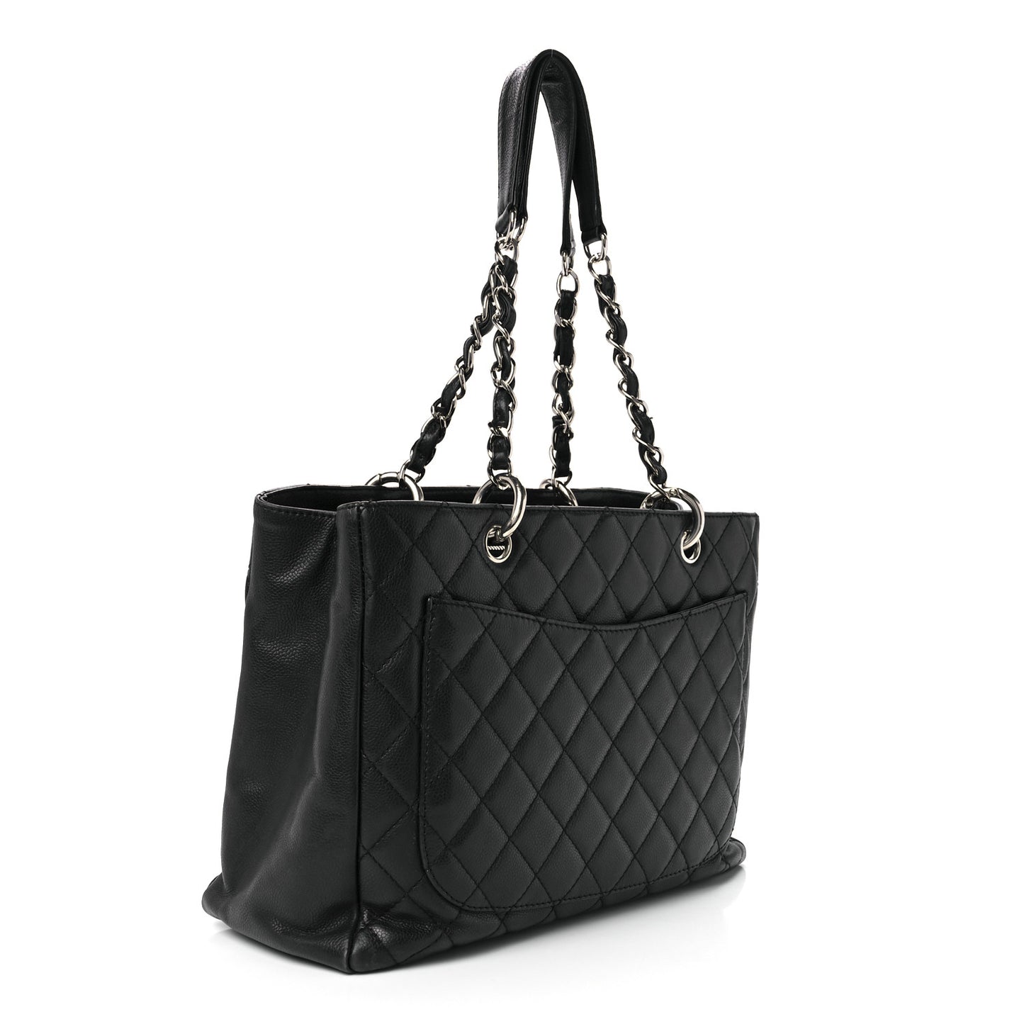 Caviar Quilted Grand Shopping Tote GST Black
