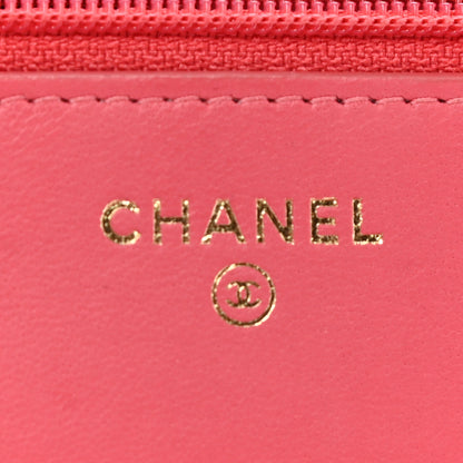 Chanel Lambskin Quilted Trendy CC Wallet On Chain WOC Bright Pink 6 of 10