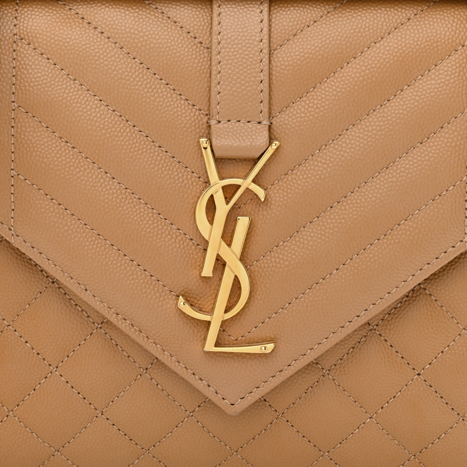 Saint Laurent Grain De Poudre Textured Mixed Matelasse Medium Triquilt Monogram Satchel Cork 8 of 10