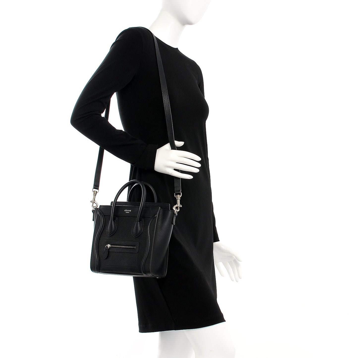 Drummed Calfskin Nano Luggage Black