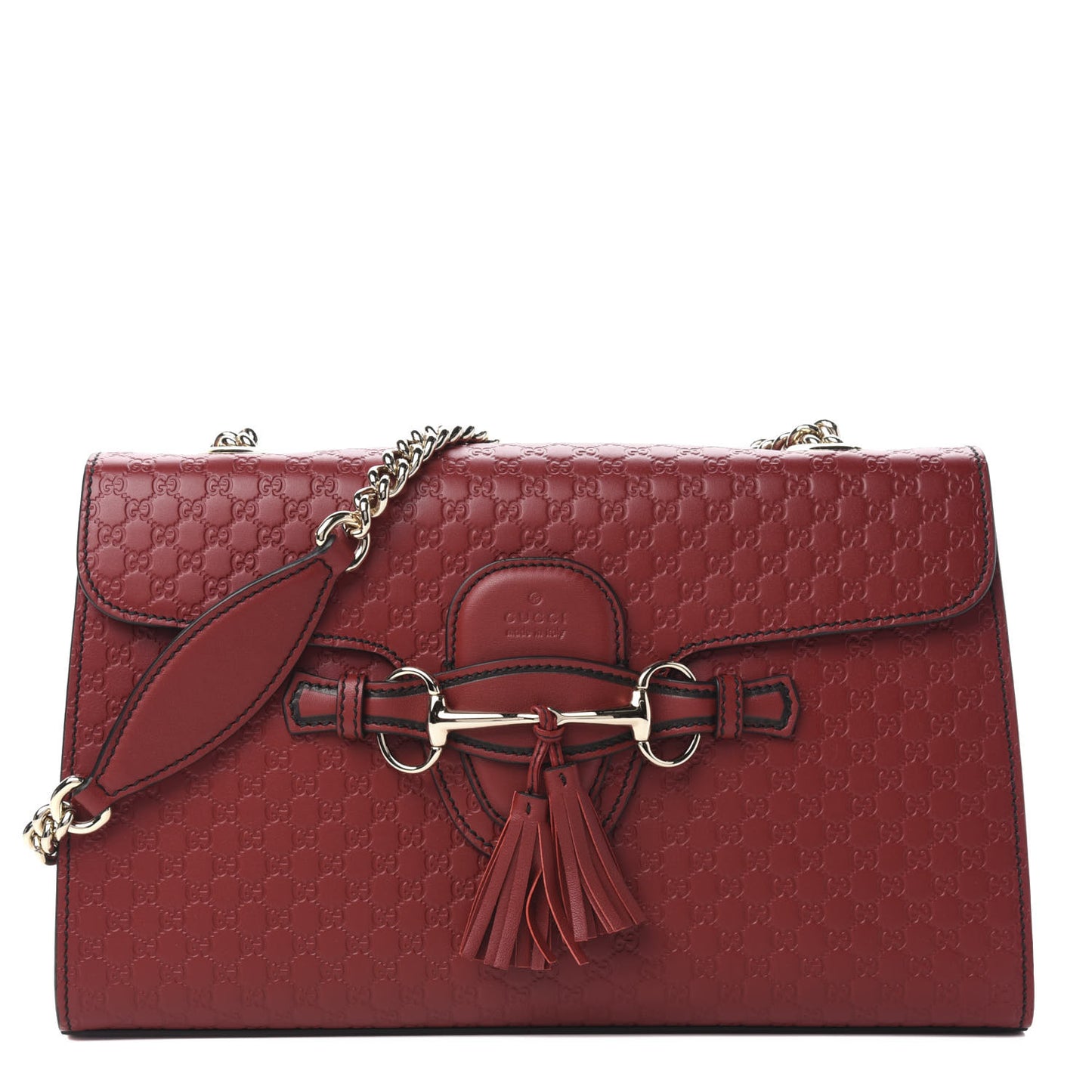 Microguccissima Medium Emily Chain Shoulder Bag Red