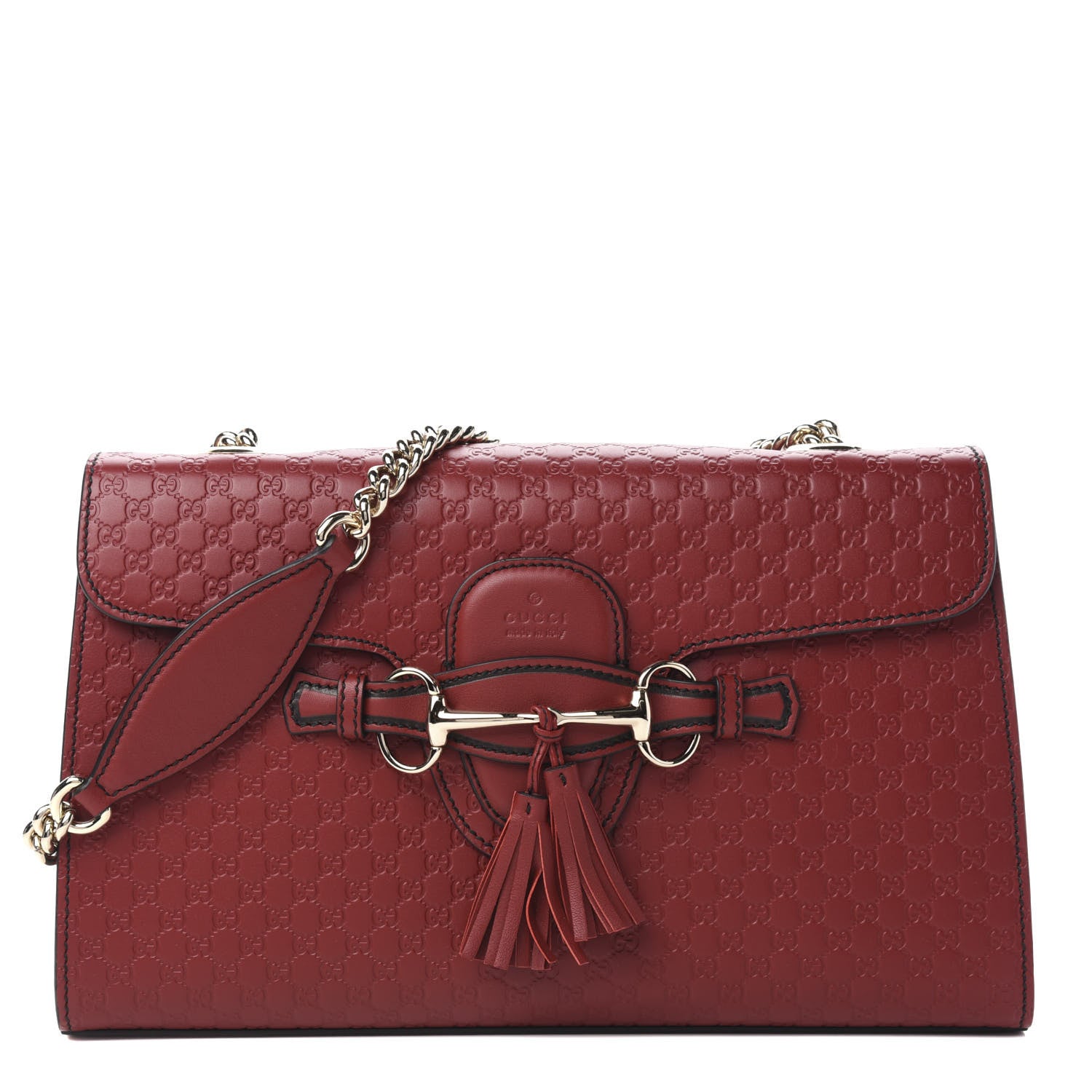Gucci Microguccissima Medium Emily Chain Shoulder Bag Red 1 of 10