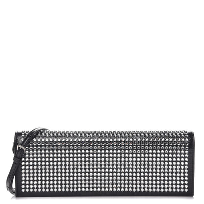 Saint Laurent Glossed Calfskin Crystal Fetiche Clutch Nero Black 1 of 7