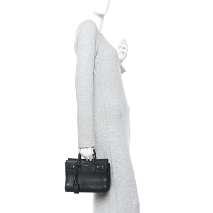 Saint Laurent Grained Calfskin Nano Sac De Jour Souple Black Black 2 of 14