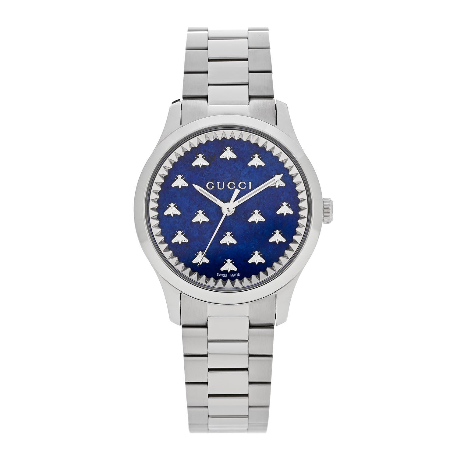 Gucci Stainless Steel 32mm G-Timeless Bee Quartz Watch Blue 1 of 5