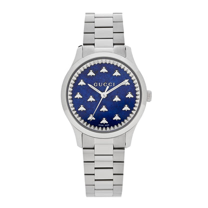 Gucci Stainless Steel 32mm G-Timeless Bee Quartz Watch Blue 1 of 5