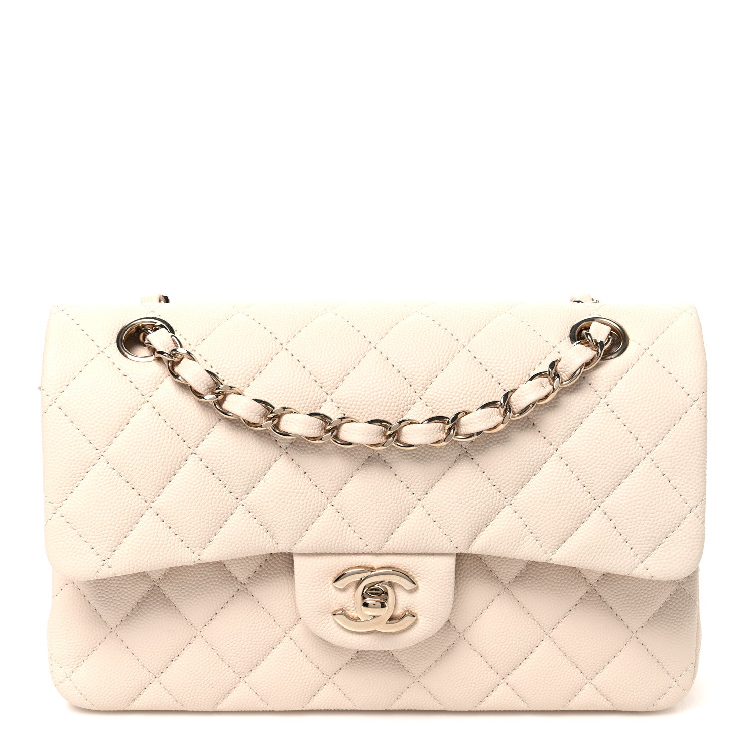 Chanel Caviar Quilted Small Double Flap Light Beige 1 of 10