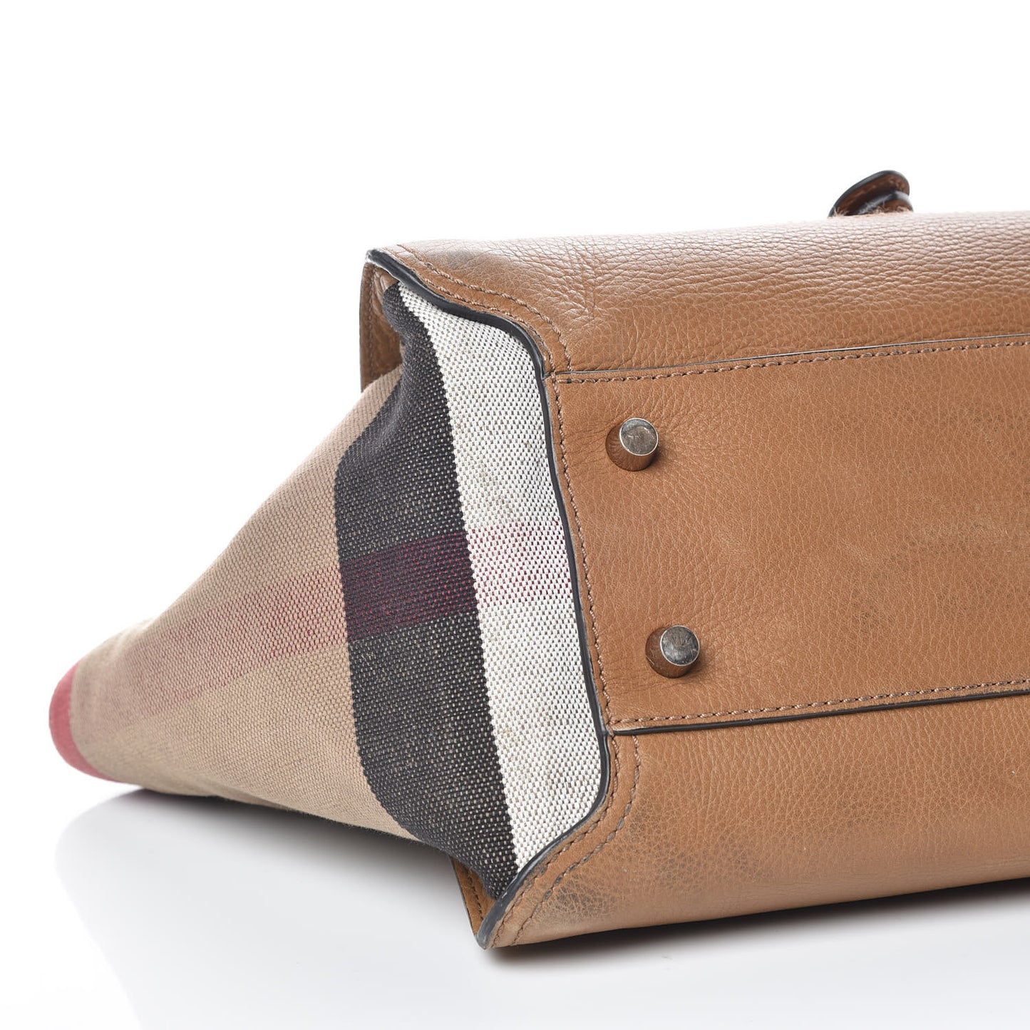 Mega Check Grained Calfskin Medium Harcourt Satchel Saddle Brown