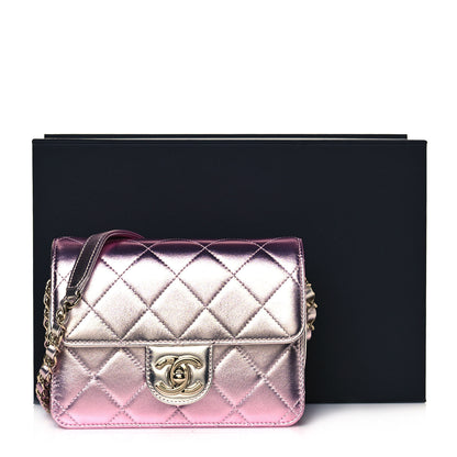 Chanel Metallic Lambskin Like A Wallet Flap Golden Pink 13 of 13