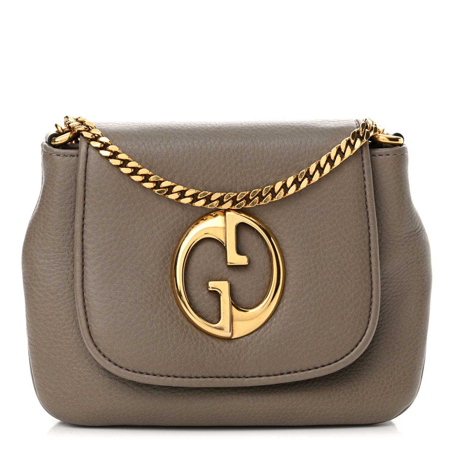 Gucci Pebbled Calfskin Small 1973 Chain Shoulder Bag Porcelain Rose 1 of 11