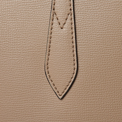 Burberry Grainy Calfskin Haymarket Check Medium Reversible Tote Camel 13 of 20