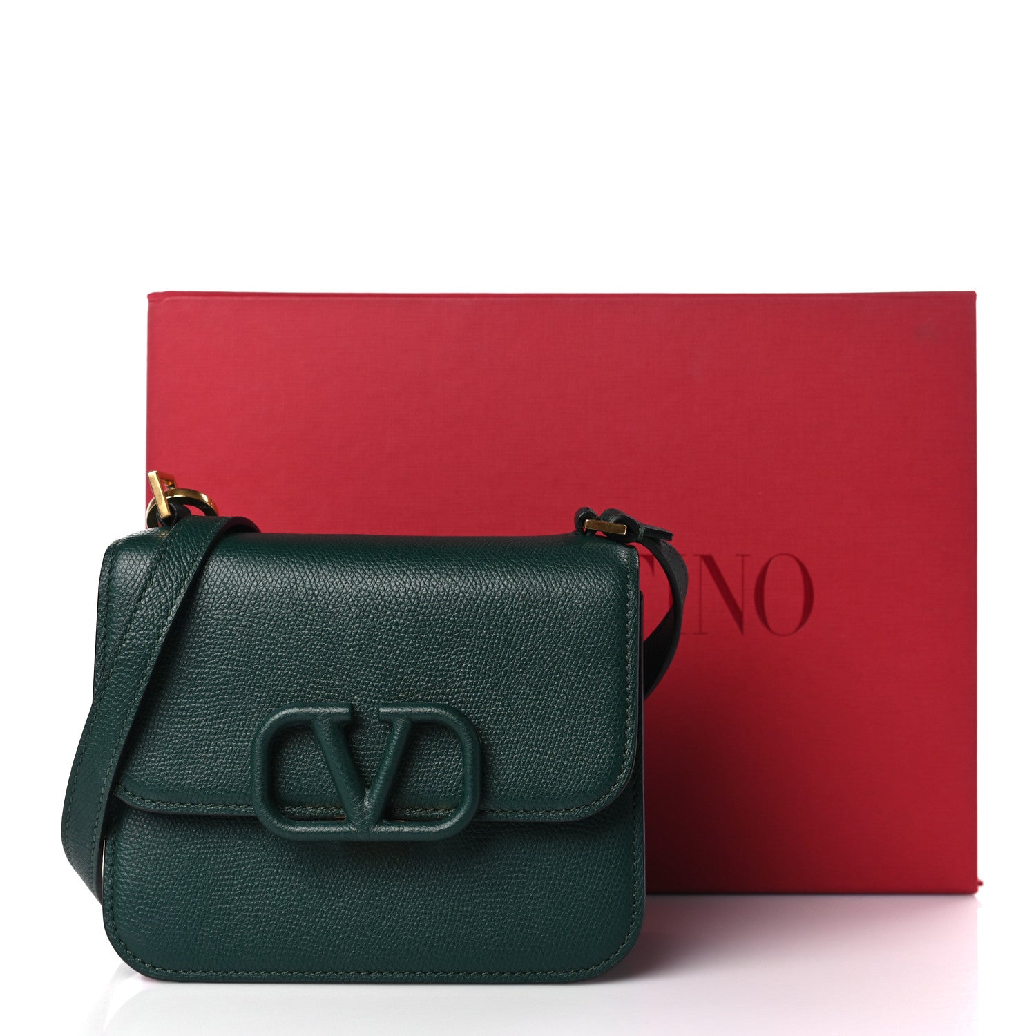 Valentino Garavani Grainy Calfskin Small VSling Shoulder Bag English Green 9 of 12