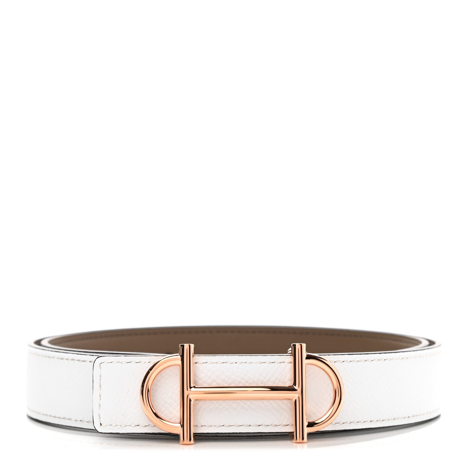 Hermes Epsom Swift 24mm Gamma Belt 80 Etoupe White 1 of 6