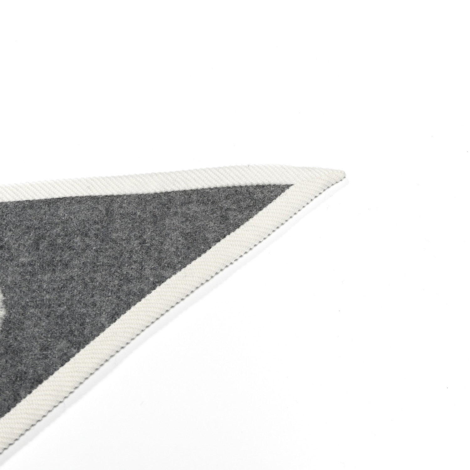 Hermes Cashmere Coaching Double Face Triangle Scarf Gris Flanelle Ivory 3 of 3