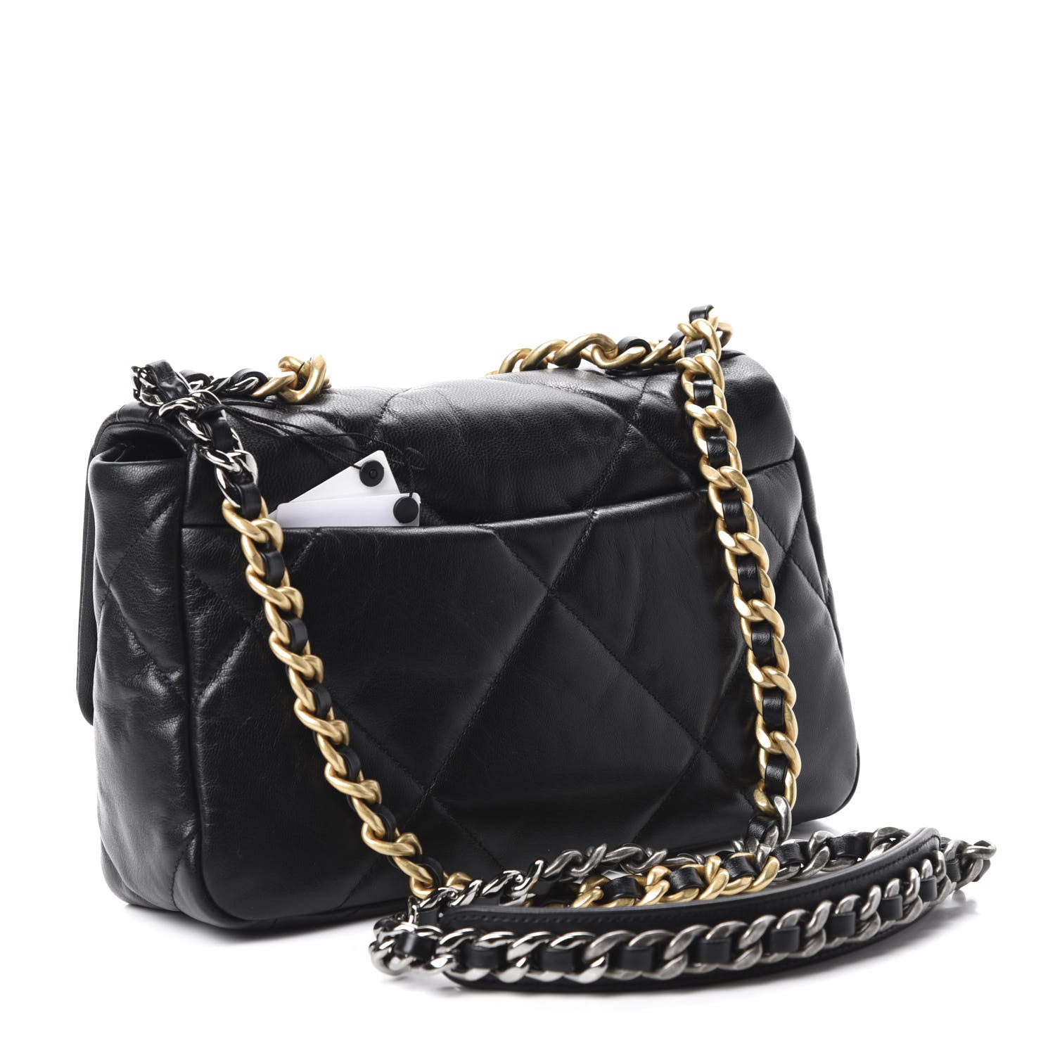 Chanel Goatskin Quilted Medium 19 Flap Black 3 of 11