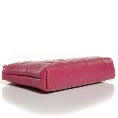 Chanel Lambskin Camellia Embossed Coin Purse Pink 4 of 7