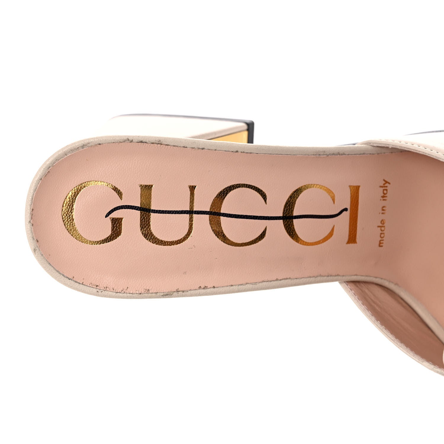 Gucci Nappa Horsebit 75mm Slide Sandals 37 Mystic White 7 of 10