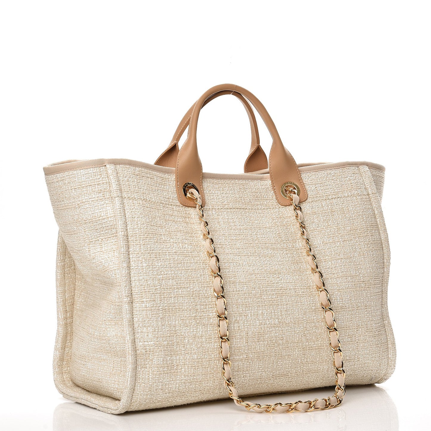 Canvas Large Deauville Tote Light Beige