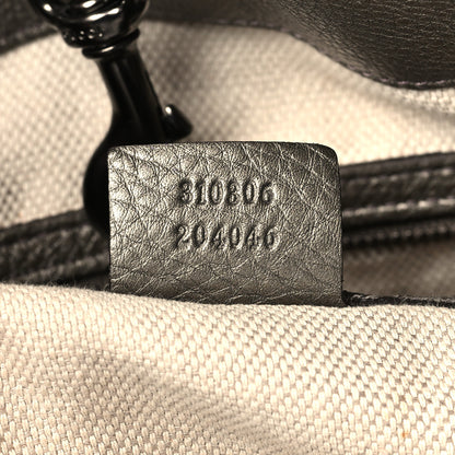 Gucci Metallic Pebbled Calfskin Large Soho Chain Shoulder Bag Golden Beige 7 of 13