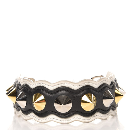 Fendi Calfskin Studded Mini Strap You Black Gold Silver 2 of 5