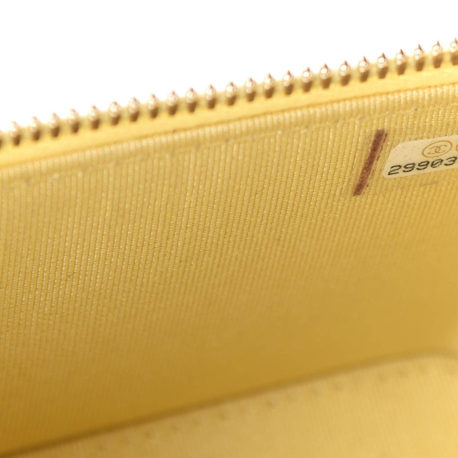 Chanel Caviar Quilted Mini Vanity Case With Chain Yellow 9 of 10