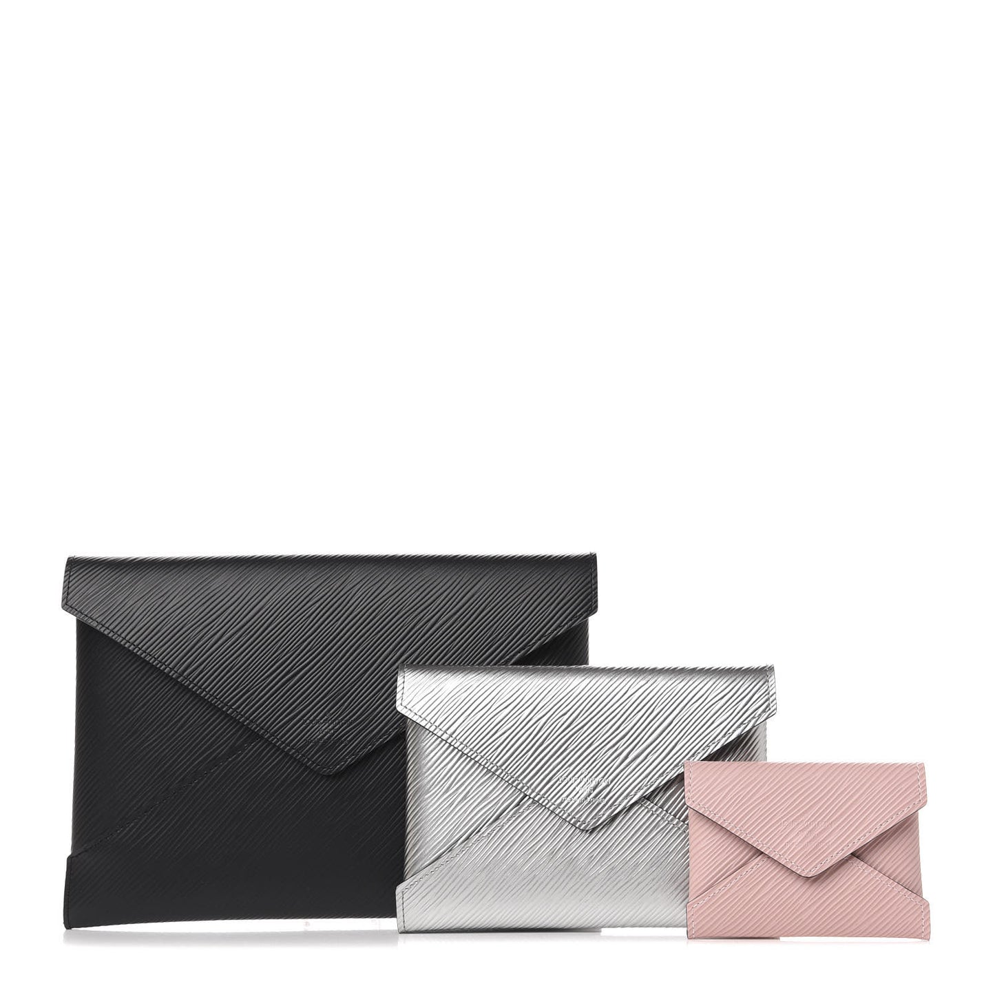 Epi Kirigami Pochette Set Black Silver Rose Ballerine