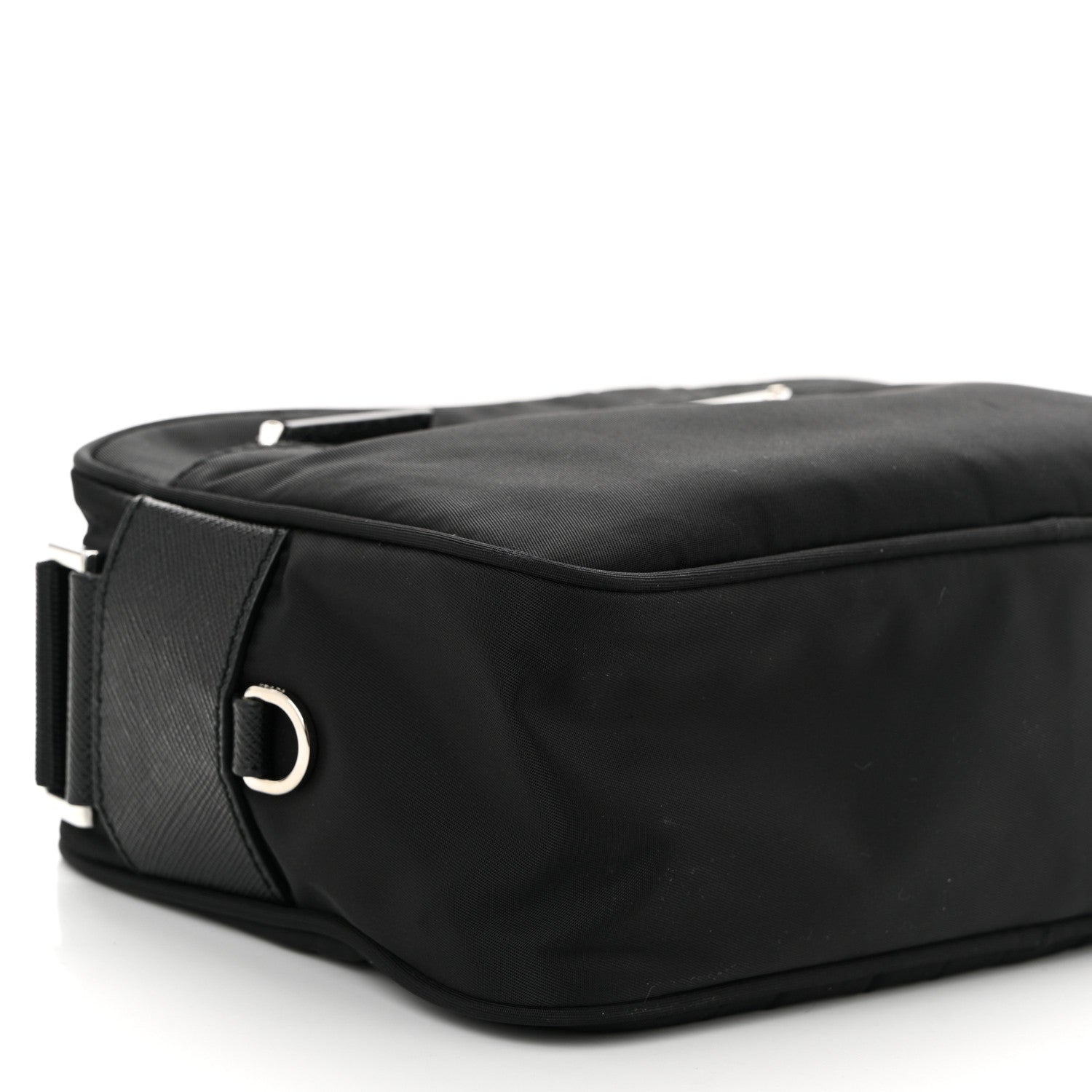 Prada Tessuto Saffiano Pocket Double Zip Shoulder Bag Black 9 of 10