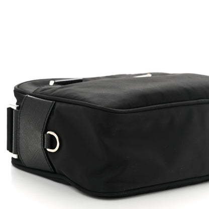 Prada Tessuto Saffiano Pocket Double Zip Shoulder Bag Black 9 of 10