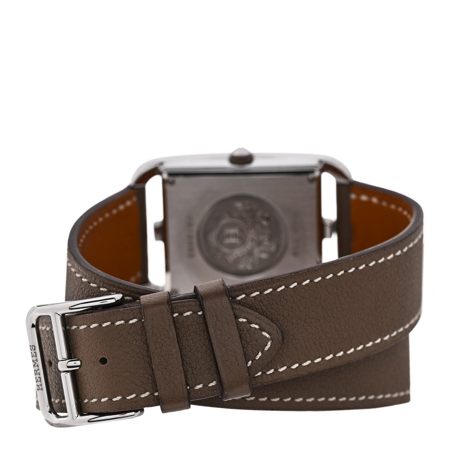 Hermes Stainless Steel Swift 29mm Cape Cod Double Tour Quartz Watch Etoupe 3 of 4