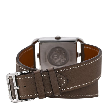 Hermes Stainless Steel Swift 29mm Cape Cod Double Tour Quartz Watch Etoupe 3 of 4