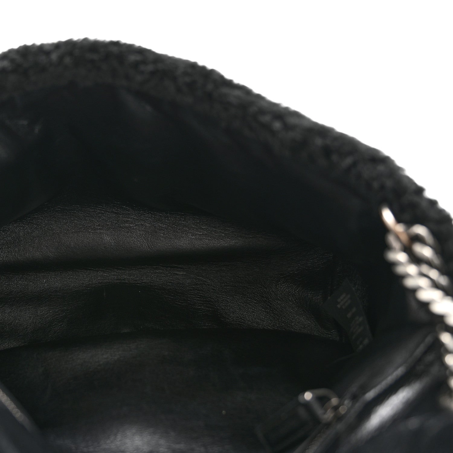 Saint Laurent Crinkled Calfskin Shearling Monogram Medium Niki Chain Satchel Black 5 of 14