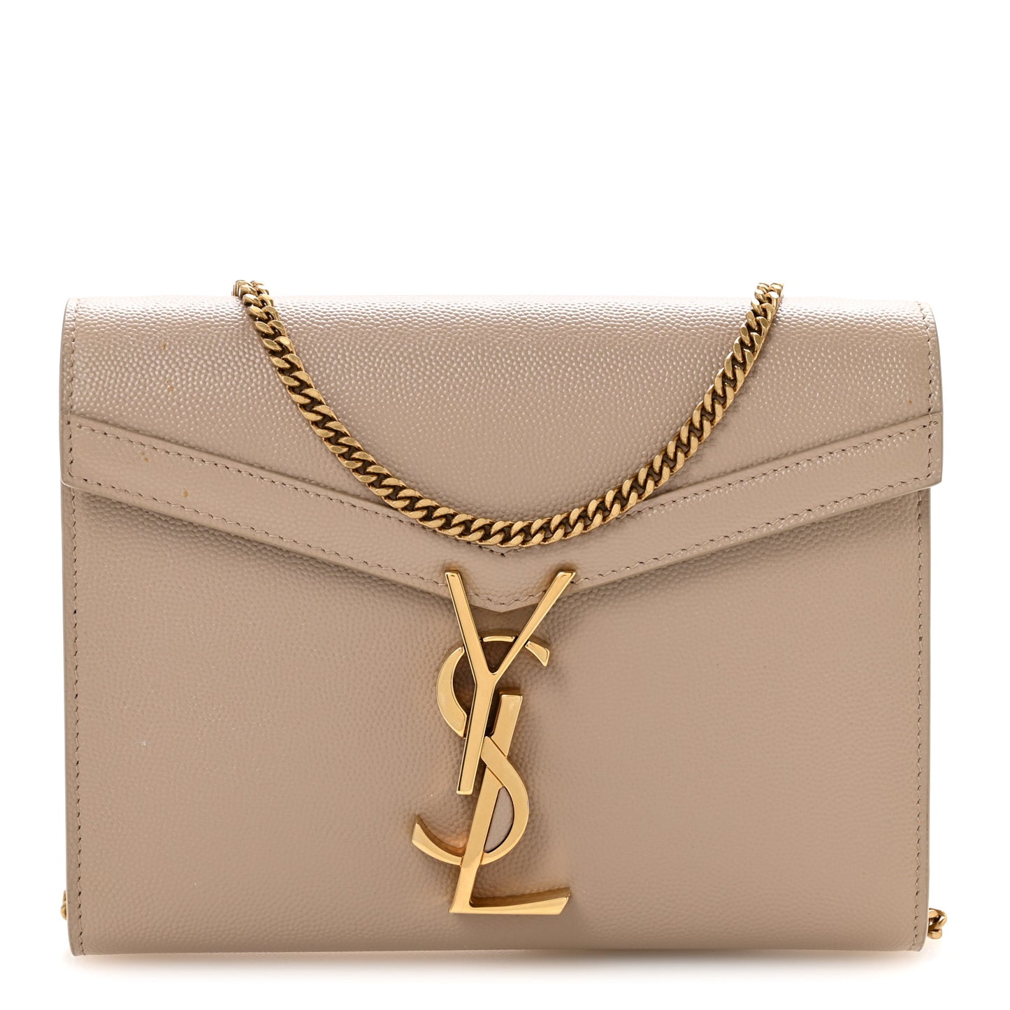 Grain De Poudre Monogram Cassandra Chain Wallet  Dark Beige