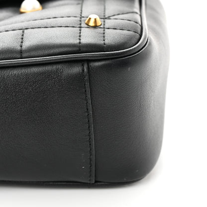 Gucci Calfskin Matelasse Studded Small Pearly GG Marmont Shoulder Bag Black 14 of 15