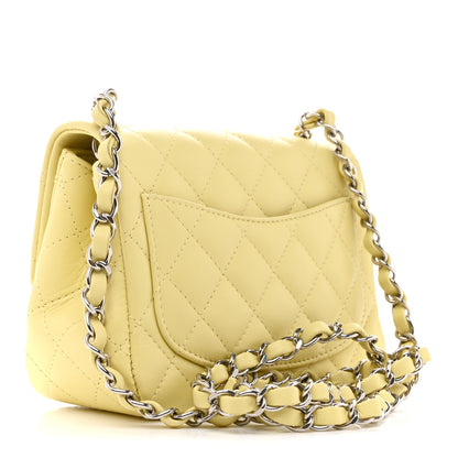 Chanel Lambskin Quilted Mini Square Flap Yellow 3 of 10