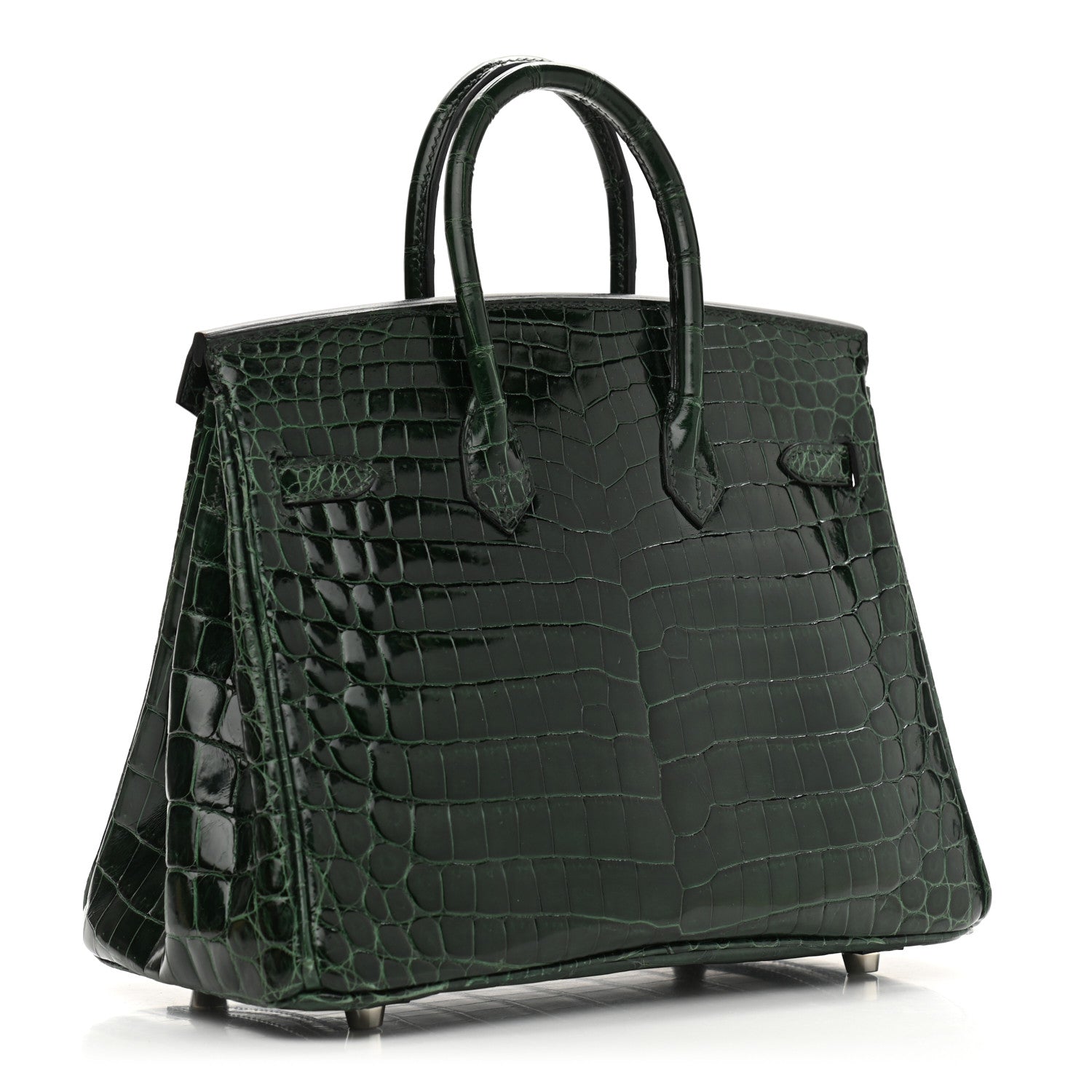 Hermes Shiny Niloticus Crocodile Birkin 25 Vert Fonce 3 of 11