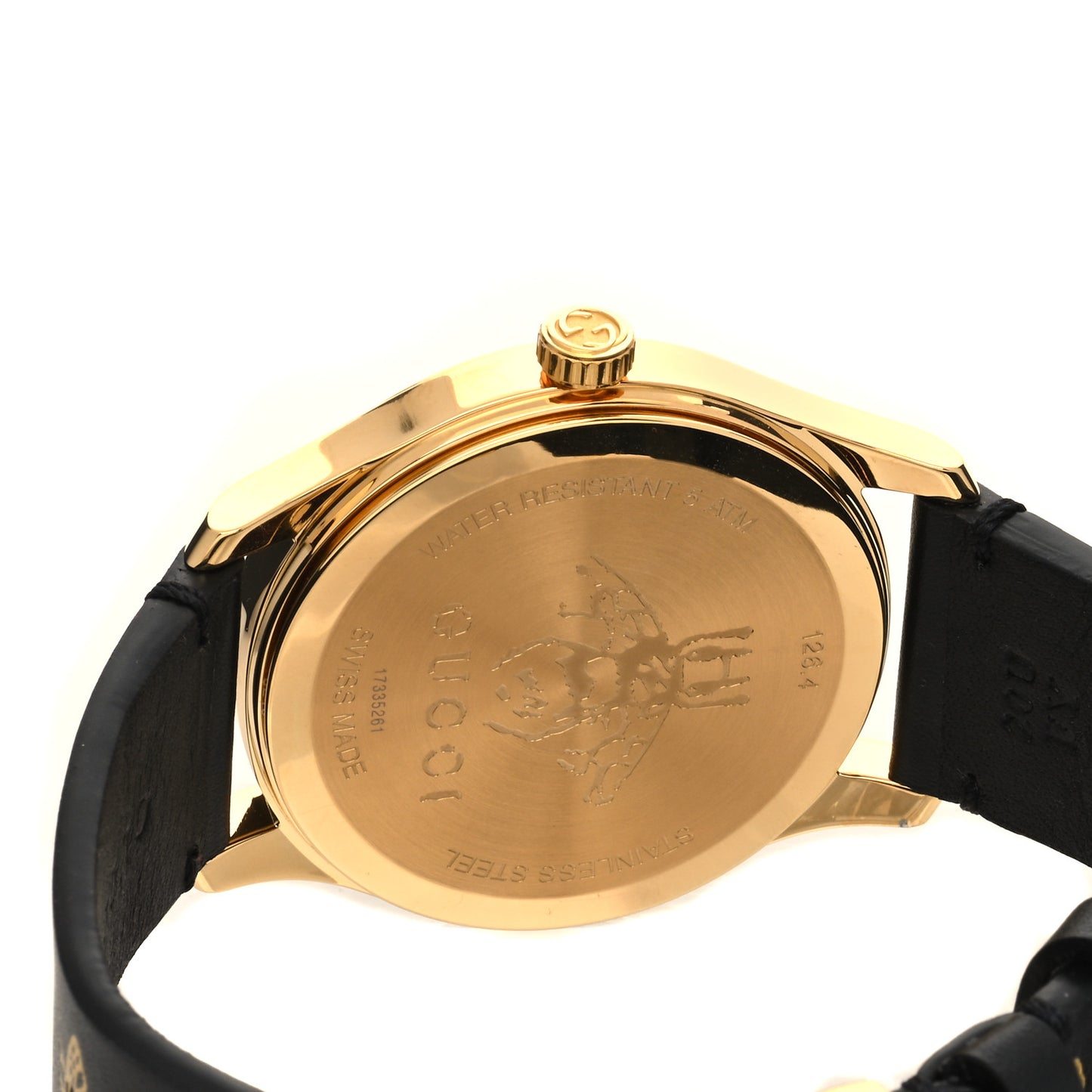 Stainless Steel Calfskin 38mm G-Timeless Bee Star Quartz Watch Black