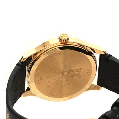 Gucci Stainless Steel Calfskin 38mm G-Timeless Bee Star Quartz Watch Black 4 of 4