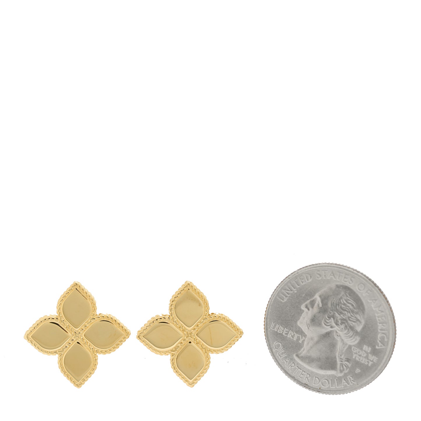 18K Yellow Gold Princess Flower Earrings