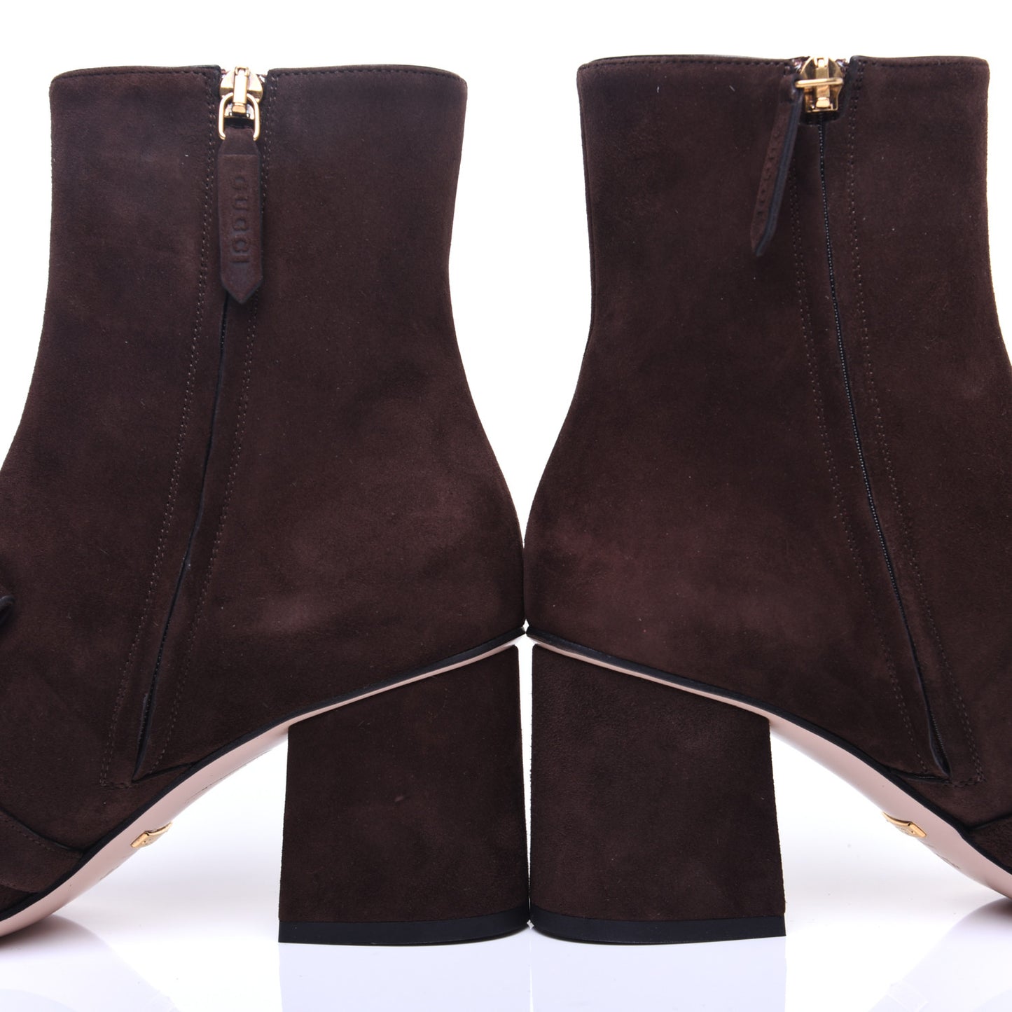 Kid Scamosciato GG Marmont Fringe 75mm Ankle Boots 38 Cocoa