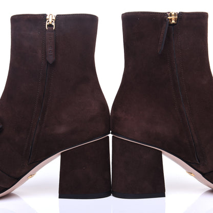 Gucci Kid Scamosciato GG Marmont Fringe 75mm Ankle Boots 38 Cocoa 13 of 13