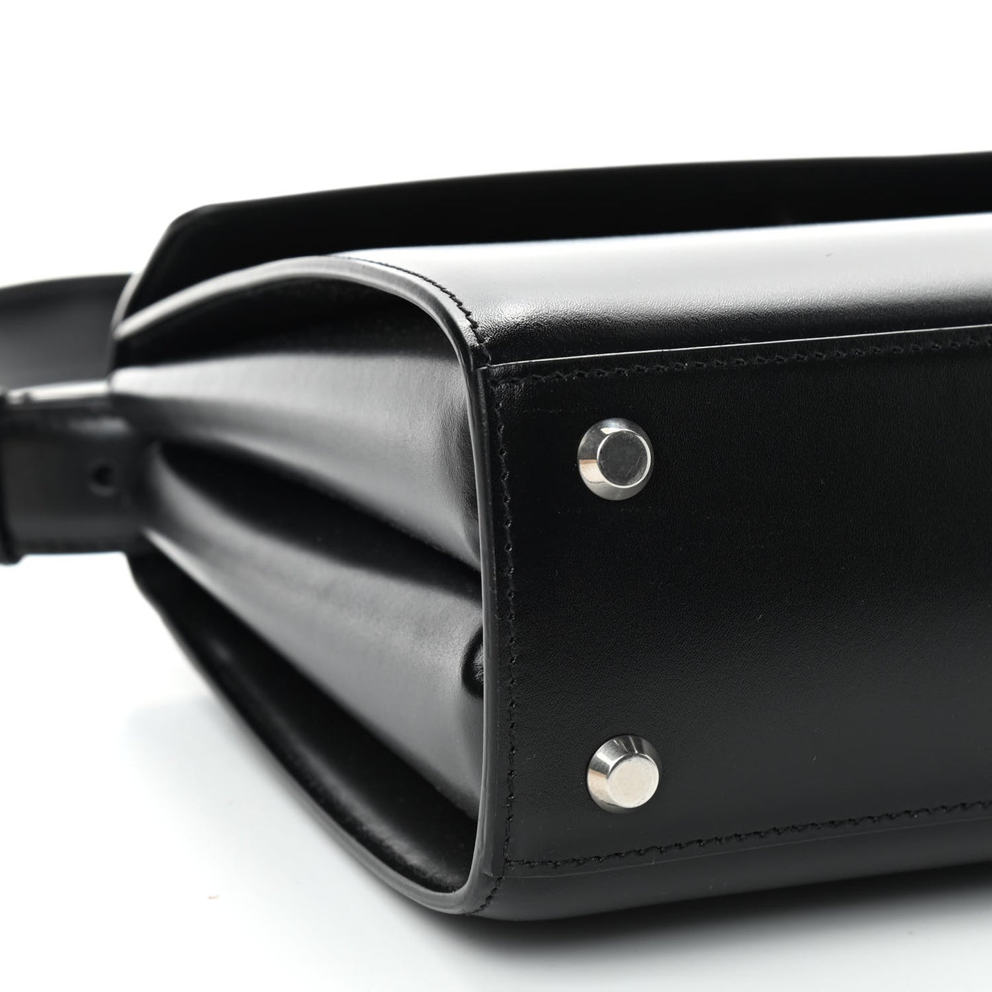 Shiny Box Calfskin Medium Ghost Shoulder Bag Black