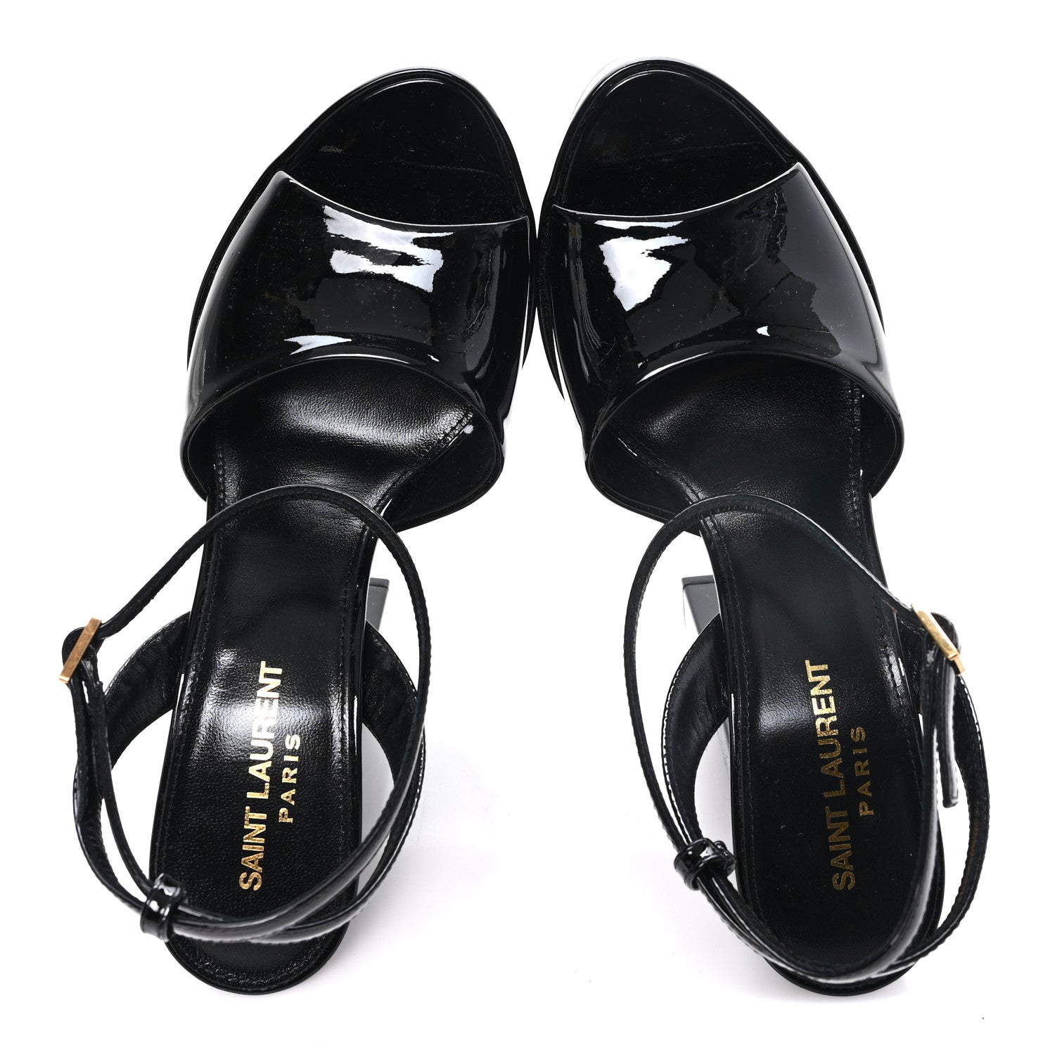 Saint Laurent Vernice Grupy Sexy 95 Tanouk Platform Sandals 37.5 Black 2 of 10