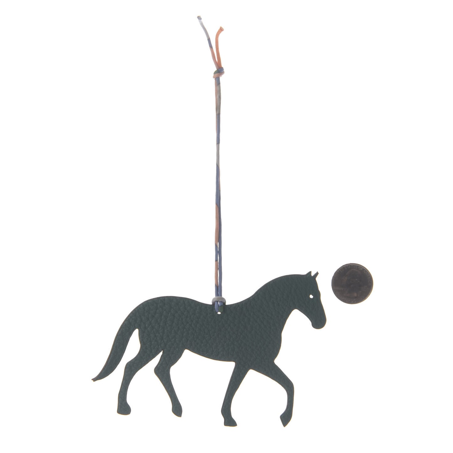Epsom Togo Petit H Horse Bag Charm Bordeaux Malachite